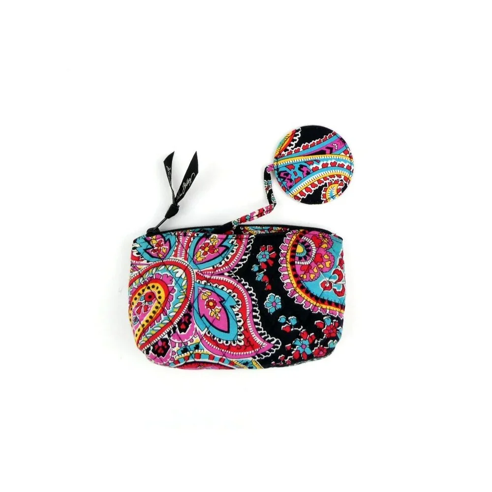 Vera Bradley Parisian Paisley Zip Cosmetic Case w/Mirror‎